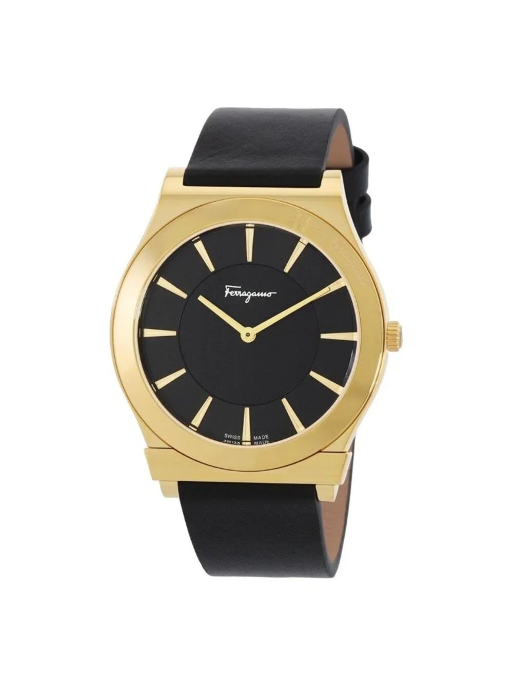 NWT Ferragamo 1898 Slim Quartz Black Dial Men's Watch